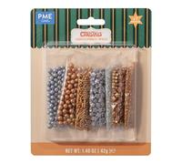 PME Cake Sprinkles Metálicos Surtidos | Decoraciones Comestibles para Tartas y Cupcakes Brillantes | Pack de 7 (42g / 1.48oz)