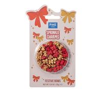 PME Cake Sprinkles Navideños Charms | Lazos (25g / 0.9oz) | Decoraciones Comestibles Festivas para Tartas, Cupcakes y Repostería de Invierno