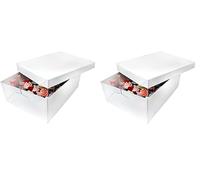 PME CBO908 Extra Profundo Caja para 24 Cupcakes, Cartón, Blanco, 43 x 31 x 14 cm (Paquete de 2)