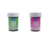 PME Colorante en Pasta Verde Guisante 25 g & Colorante en Pasta Rosa Intenso 25 g