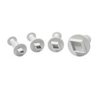 PME MD153 Diamond-Juego de 4 cortadores de émbolo, tamaño pequeño, Mediano, Extra Grande, Blanco, Set de 4