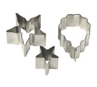 PME Cortadores de Hoja y Follaje para la Tabla de Rodillo de Acero Inoxidable, Juego de 3