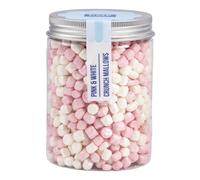 PME Crunch Mallows Mini Nubes Crujientes para Decoración Comestible - Rosa y Blanco (86 g / 3,03 oz)