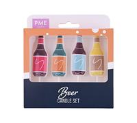 PME - Juego de Velas con Forma de Botellas de Cerveza, Paquete de 4