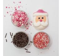 PME Kit de Decoración para Chocolate Caliente de Navidad | 6 Papás Noel de Malvavisco y 3 Sobres de Sprinkles Festivos | Set Navideño para Bebidas de Invierno y Fiestas (260 g / 9.17 oz)