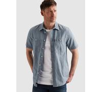 PME Legend Camisa 'Shirt in cotton/linen with short sleeves' azul claro M EUR