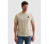 PME Legend Camiseta 'T-shirt in slub jersey with allover print and badge' beige S EUR