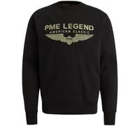 PME Legend Jersey de cuello redondo para hombre de rizo suave con logotipo, corte regular, Black 999, S