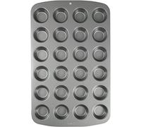 PME CSB111 PPME-Mini Molde Antiadherente de Acero al Carbono Magdalenas, Gris, 24 Cups