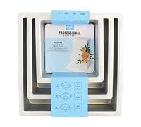 PME Moldes Cuadrados de 15, 20, 25 cm x 7,5 cm de Altura, Juego de 3