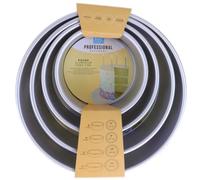 PME Moldes Redondos de 15, 20, 25, 30 cm x 7,5 cm de Altura, Juego de 4