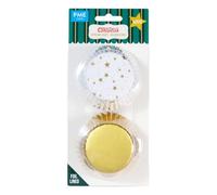 PME Navidad Cápsulas para Cupcakes forradas de Aluminio - Estrellas Doradas (Set de 60)