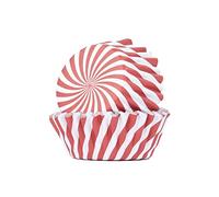 PME Navidad Cápsulas para Cupcakes forradas de Aluminio - Rayas de Bastón de Caramelo (Set de 30)