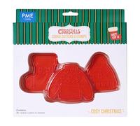PME Navidad Cortadores y Sellos de Galletas - Navidad Acogedora (Set de 3)