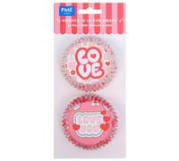 PME San Valentín Cápsulas para cupcakes Forradas de Aluminio - El Ritmo Está en el Corazón, Set de 60