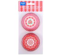 PME San Valentín Cápsulas para cupcakes Forradas de Aluminio - San Valentín Vintage, Set de 60