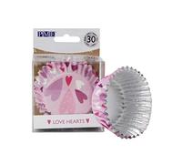 PME San Valentín Cápsulas para cupcakes Forradas de Aluminio, (Set de 30), Corazones rosas de amor