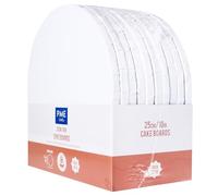 PME Set de 10 Cake Boards redondos para Tartas con bordes envueltos, Blanco (10" / 25cm)
