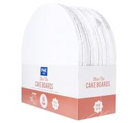 PME CBWRW12 Set de 10 Cake Boards Redondos para Tartas con Bordes envueltos, Blanco (12" / 30cm), Paper