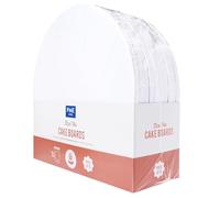 PME Set de 10 Cake Boards redondos para Tartas con bordes envueltos, Blanco (14" / 35cm)