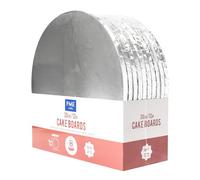 PME CBWRS12 Set de 10 Cake Boards Redondos para Tartas con Bordes envueltos, Plata (12" / 30cm), Paper