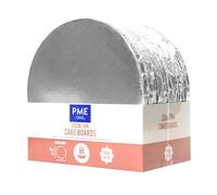 PME Set de 10 Cake Boards redondos para Tartas con bordes envueltos, Plata (8" / 20cm)