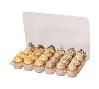 PME Set de 3 cajas porta cupcakes de plástico reutilizable (24 huecos)