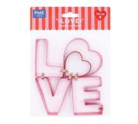 PME Set de 5 Cortadores de Galletas para San Valentín, LOVE