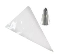 PME Set de Manga Pastelera y Boquilla | Boquilla Estrella Savoy Pequeña #1M y 12 Mangas Pasteleras