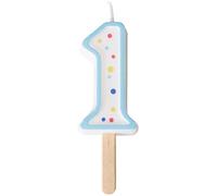 PME Vela azul número 1, tamaño pequeño, 4,3 cm