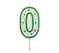 PME Vela con Borde Verde de Número 0, Tamaño Pequeña