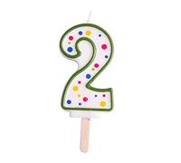 PME Vela con Borde Verde de Número 2, Tamaño Grande