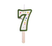 PME Vela con Borde Verde de Número 7, Tamaño Pequeña