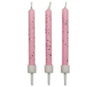 PME Velas rosadas con purpurina, paquete de 10, 0,5 x 0,5 x 6,2 cm, el embalaje puede variar