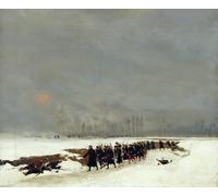 PMEFGJDPE Cuadro Pared Lienzo Pintura Decorativa la guerra di una colonna di fanteria in viaggio verso un'incursione di Jean Baptiste Edouard Detaille para Decoraciones del Hogar 60x90cm