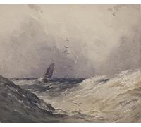 PMEFGJDPE Famoso Cuadro Pared Lienzo Pintura Decorativa Barca a vela prima della tempesta di Vandyke Copley Fielding para Decoraciones del Hogar 60x90cm