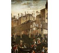 PMEFGJDPE Famoso Cuadro Pared Lienzo Pintura Decorativa el Milagro de la en el Puente de Rialto de Vittore Carpaccio para Decoraciones del Hogar 60x90cm