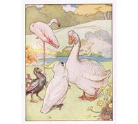 PMEFGJDPE Famoso Cuadro Pared Lienzo Pintura Decorativa Gander non ha capito la sua illustrazione da La festa di Crow di Leonard Leslie Brooke para Decoraciones del Hogar 60x90cm
