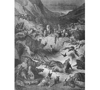 PMEFGJDPE Famoso Cuadro Pared Lienzo Pintura Decorativa gli animali ammalati di peste Illustrazione per le favole di La Fontaine di Gustave Dore para Decoraciones del Hogar 60x90cm