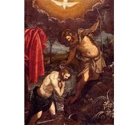 PMEFGJDPE Famoso Cuadro Pared Lienzo Pintura Decorativa il Battesimo di Cristo Domenico Tintoretto para Decoraciones del Hogar 60x90cm