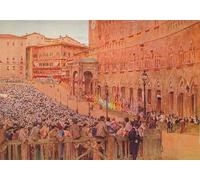 PMEFGJDPE Famoso Cuadro Pared Lienzo Pintura Decorativa il Palio di di Walter Frederick Roofe Tyndale para Decoraciones del Hogar 60x90cm