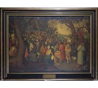 PMEFGJDPE Famoso Cuadro Pared Lienzo Pintura Decorativa la Predicazione del Battista di Pieter Brueghel il Giovane para Decoraciones del Hogar 60x90cm