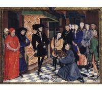 PMEFGJDPE Famoso Cuadro Pared Lienzo Pintura Decorativa la Primera Página de las Crónicas de Hainaut por Rogier Van Der Weyden para Decoraciones del Hogar 60x90cm