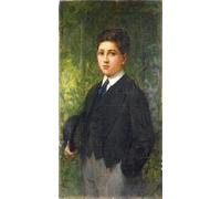 PMEFGJDPE Famoso Cuadro Pared Lienzo Pintura Decorativa Portrait D'un Jeune Au Chapeau Melon di Lêon Francois Comerre para Decoraciones del Hogar 60x90cm