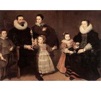 PMEFGJDPE Famoso Cuadro Pared Lienzo Pintura Decorativa Ritratto di famiglia di Cornelis De Vos para Decoraciones del Hogar 60x90cm
