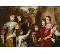 PMEFGJDPE Famoso Cuadro Pared Lienzo Pintura Decorativa un gruppo familiare diVan Dyck para Decoraciones del Hogar 60x90cm