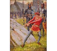 PMEFGJDPE Famoso Impresiones de Lienzo Impresion Arte Pared Arthur estrae la spada dalla roccia di Walter Crane para la Decoración del Hogar de la Oficina 60x90cm
