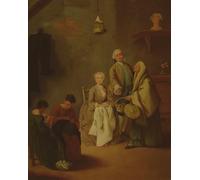PMEFGJDPE Famoso Impresiones de Lienzo Impresion Arte Pared Donne che cuciono di Pietro Longhi para la Decoración del Hogar de la Oficina 60x90cm