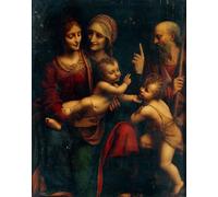 PMEFGJDPE Famoso Impresiones de Lienzo Impresion Arte Pared la Sacra Famiglia con i Santi Anna e Govannis di Bernardino Luini para la Decoración del Hogar de la Oficina 60x90cm