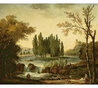 PMEFGJDPE Famoso Impresiones de Lienzo Impresion Arte Pared la tomba di Jean jacques Rousseau a Ermenonville di Hubert Robert para la Decoración del Hogar de la Oficina 60x90cm